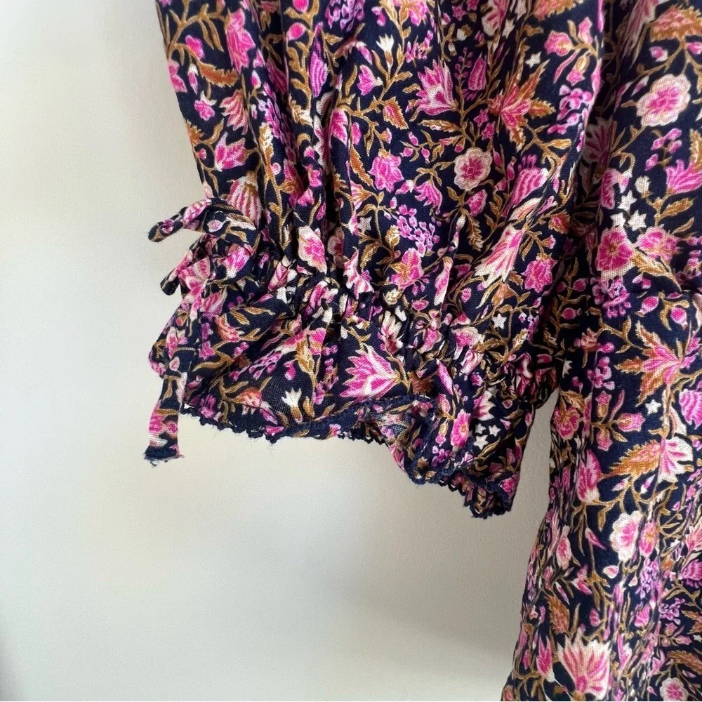 New Old Navy Square Neck Babydoll Top Puff Sleeve Floral CottageCore Peasant MD